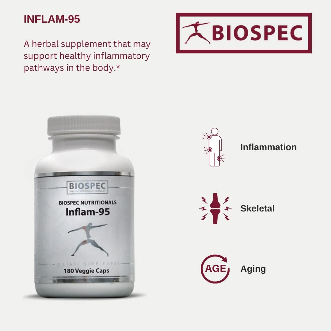 Inflam-95 Supplement with Ginger, Curcumin, Boswellia, Nettle, Bioperine - Promotes Healthy Inflammatory Response*