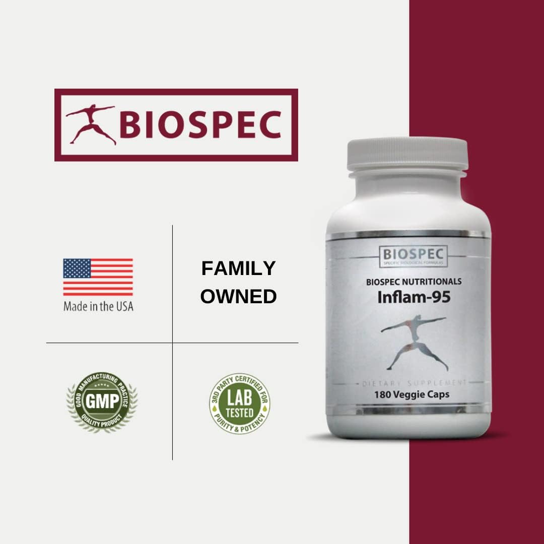 Inflam-95 Supplement with Ginger, Curcumin, Boswellia, Nettle, Bioperine - Promotes Healthy Inflammatory Response*