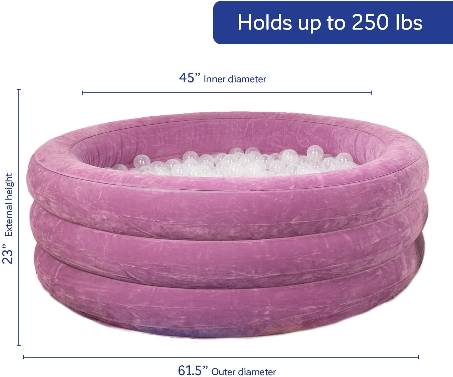 Inflatable Fun and Function Air-Lite Ball Pit for Toddlers & Kids - Indoor Soft Play Sensory Tool for Children with Special Needs