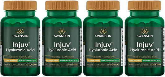 Injuv Softgels for Skin Moisture Retention - 90 Softgels x 140mg (4 Pack)