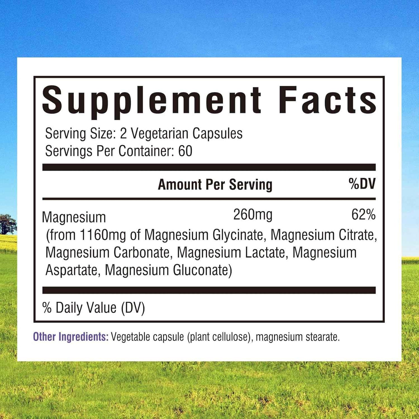 Innate Vitality Magnesium Complex 6-in-1, 1160mg Per Serving, Rest & Digestion, Magnesium Glycinate & Citrate, High Absorption, 120 Vegan Capsules