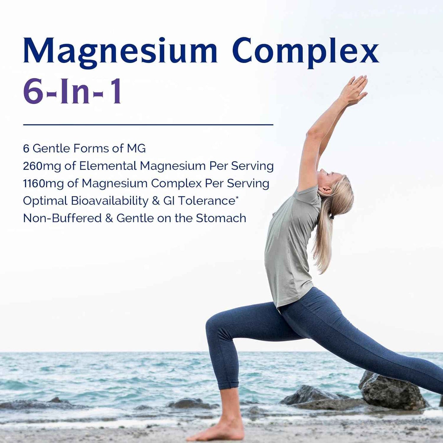 Innate Vitality Magnesium Complex 6-in-1, 1160mg Per Serving, Rest & Digestion, Magnesium Glycinate & Citrate, High Absorption, 120 Vegan Capsules