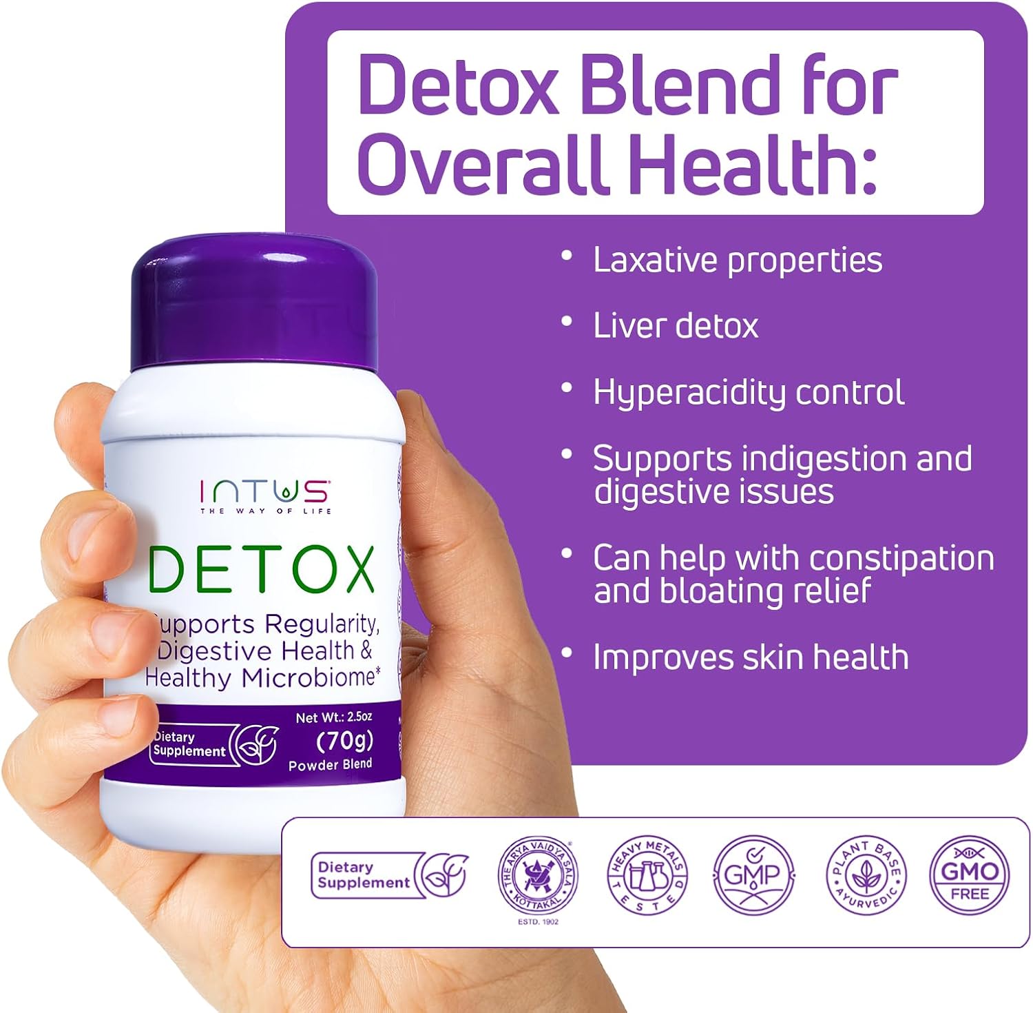 Intus Detox: Colon Cleanse & Liver Detox Herbal Supplement for Gut Health, Constipation, Digestion - 2.5 oz