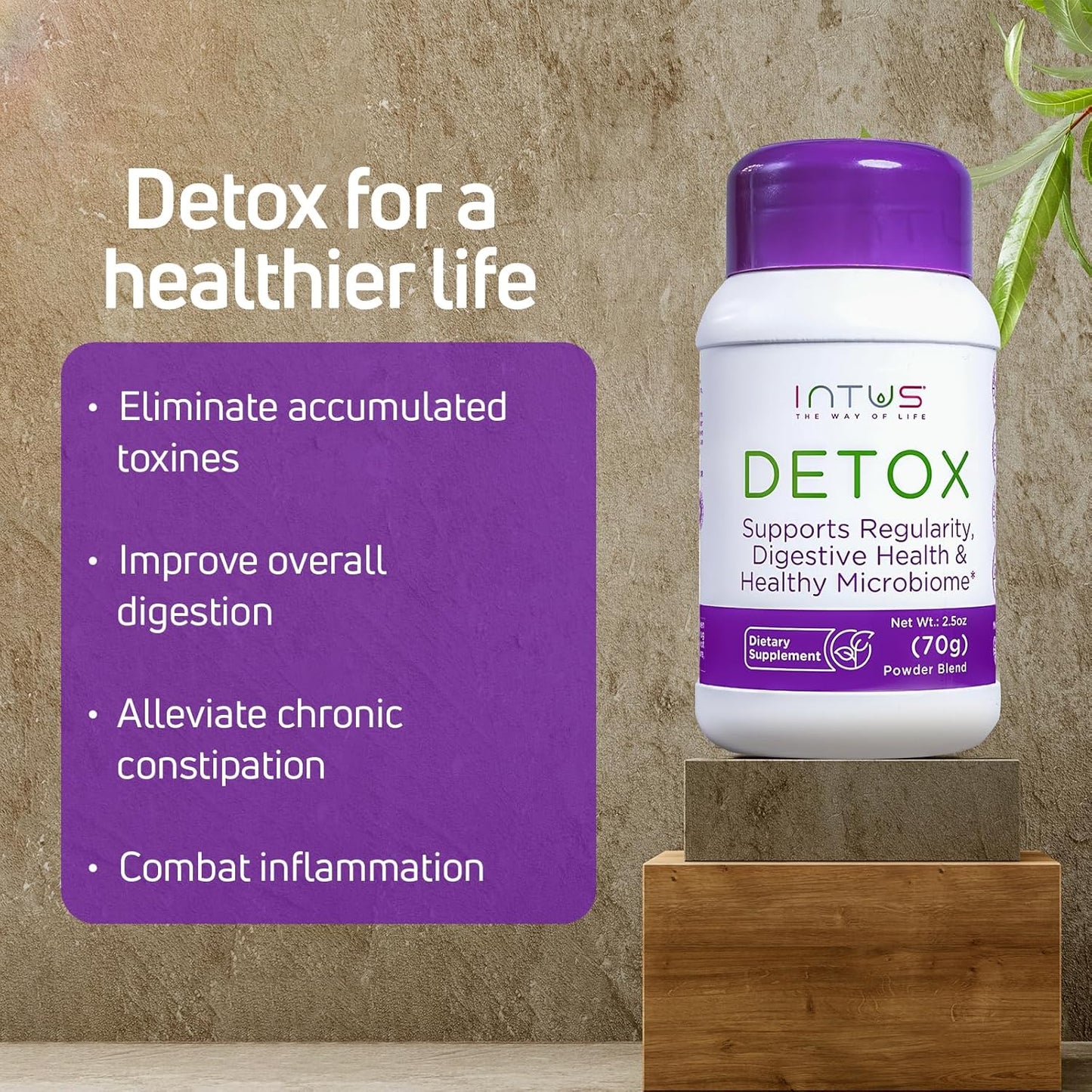 Intus Detox: Colon Cleanse & Liver Detox Herbal Supplement for Gut Health, Constipation, Digestion - 2.5 oz
