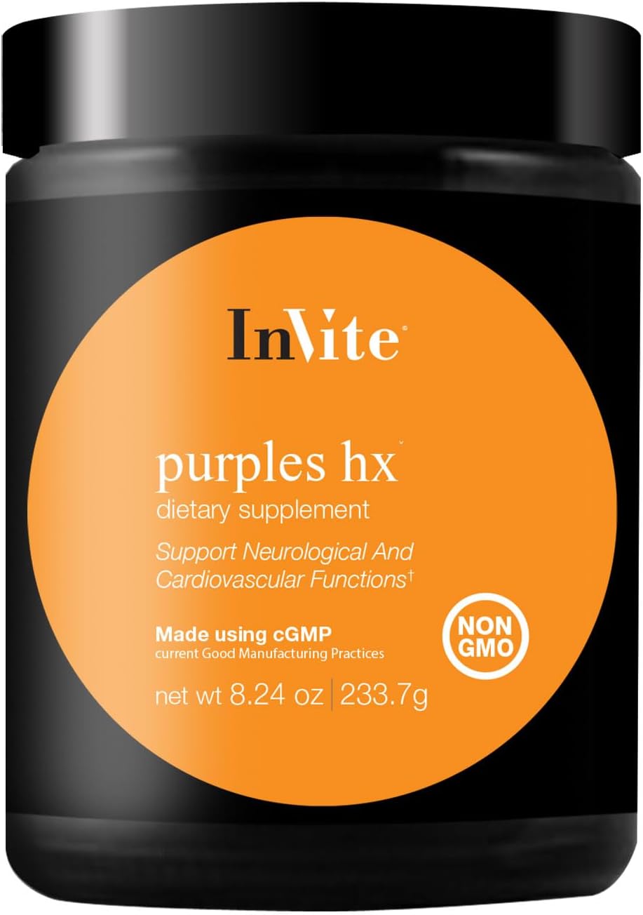 Invite Health Purples Hx® Superfood Powder Supplement with Berries, Purple Carrots, Beet Roots & Probiotics - 2-Pack of 30 Servings