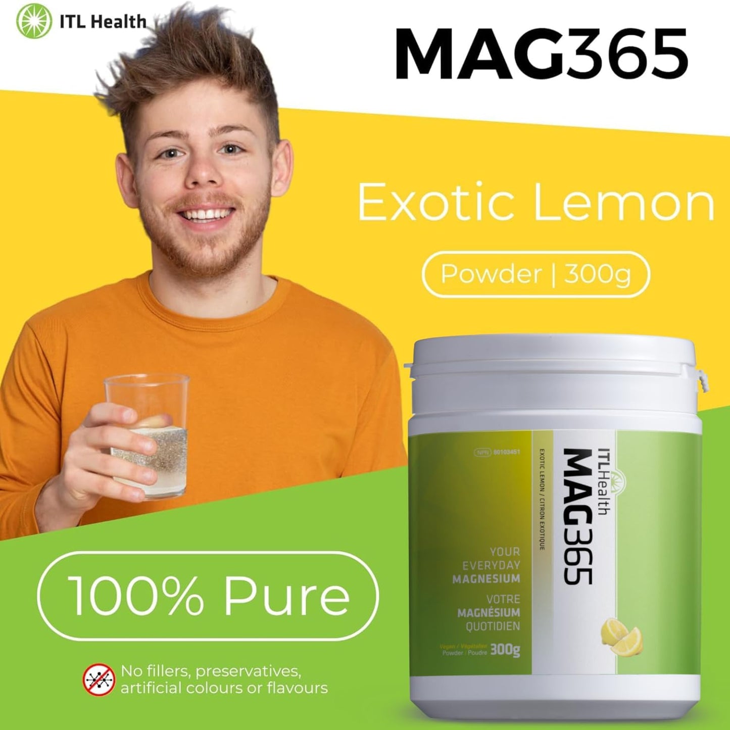 Ionic Magnesium Citrate Supplement for Healthy Metabolism, Bone Development, and Muscle Function | MAG365 Exotic Lemon 300g