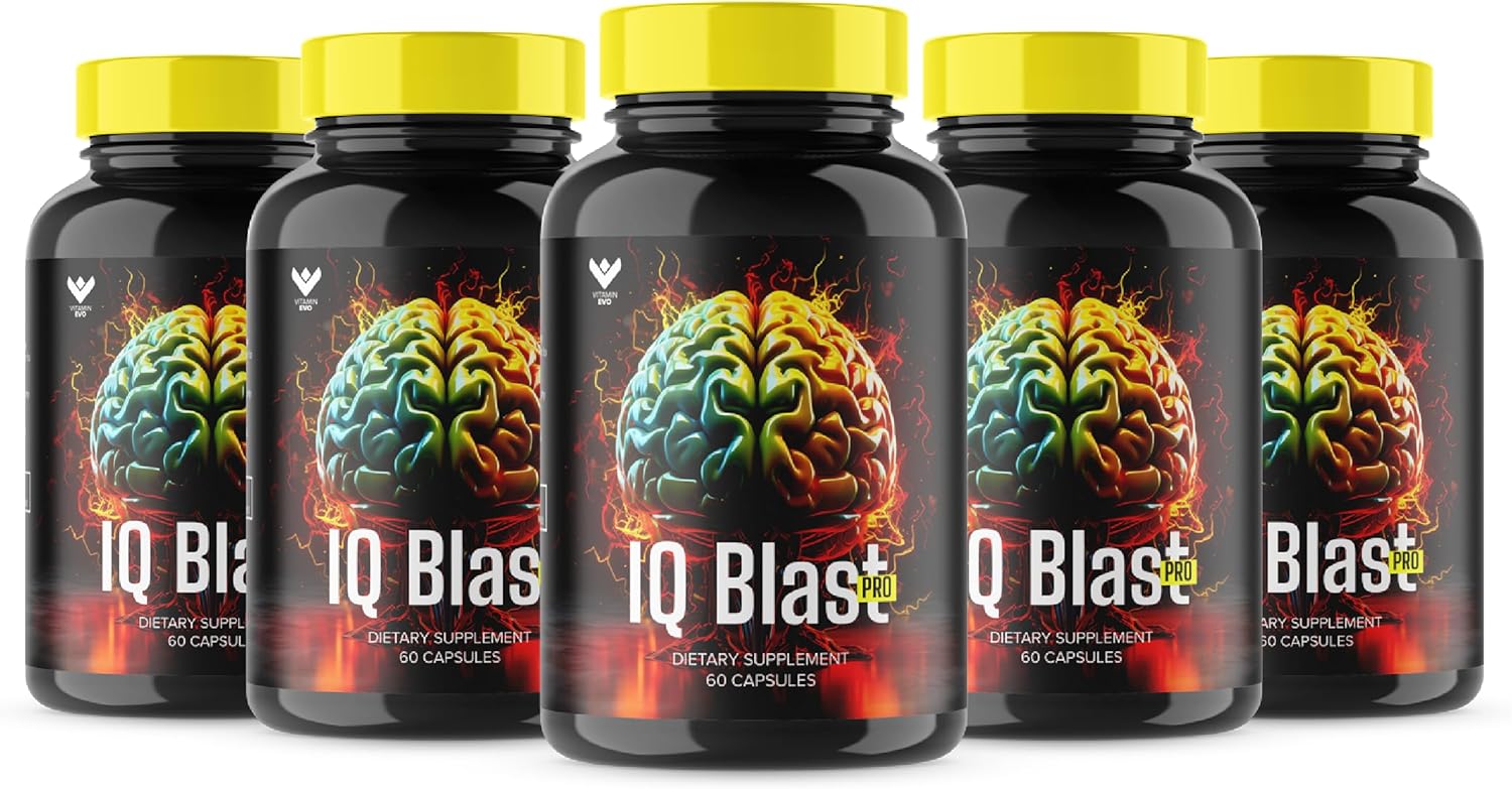 IQ Blast Pro Nootropic Supplement - Brain Booster Capsules for Cognitive Function - 300 Ct - 5 Pack