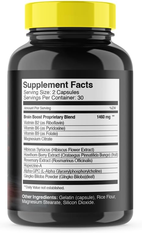 IQ Blast Pro Nootropic Supplement - Brain Booster Capsules for Cognitive Function - 300 Ct - 5 Pack