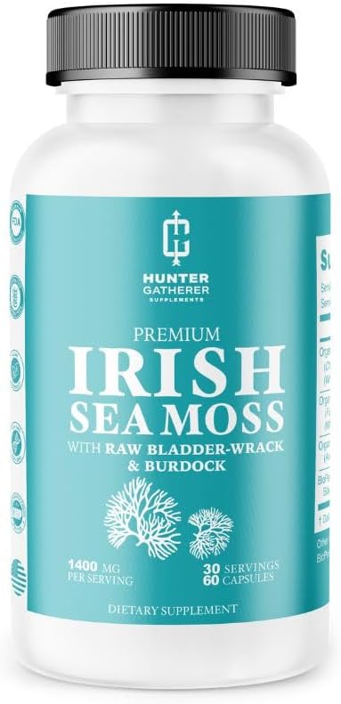 Irish Sea Moss, Bladderwrack, and Burdock Hunter Gatherer Supplements for Health