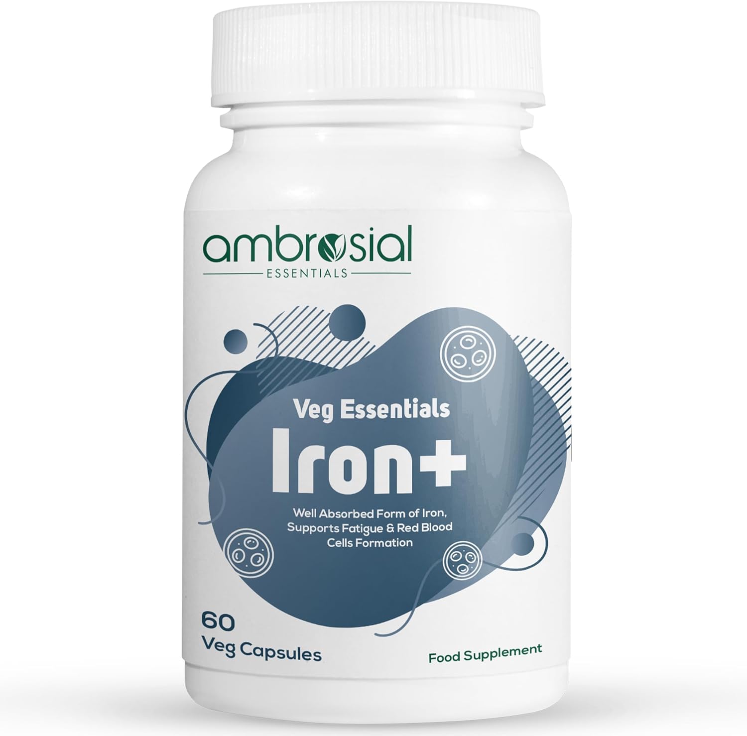 Iron+ 25mg Supplement - 60 Capsules - Boost Energy and Immune Support