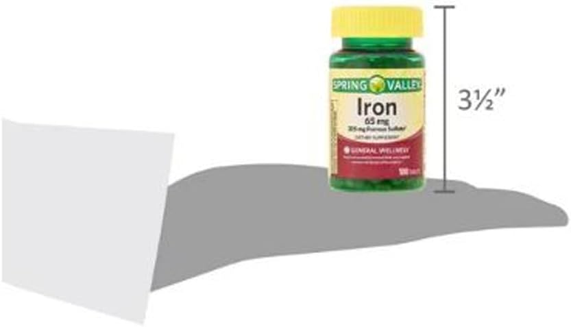 Iron Dietary Supplement Tablets for General Wellness - 65 mg, 100 Count