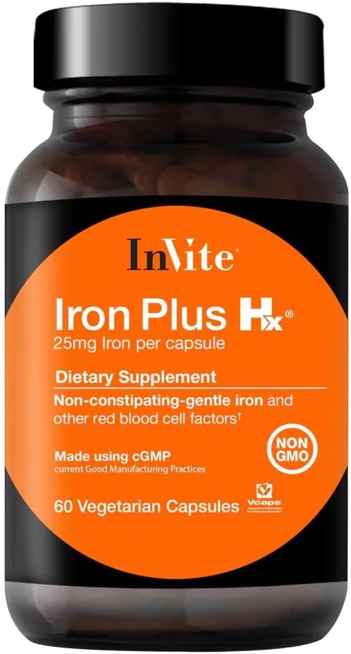 Iron Plus Hx - Boost Immune System Function - 60 Day Supply - 60 Vegetarian Capsules - 2-Pack