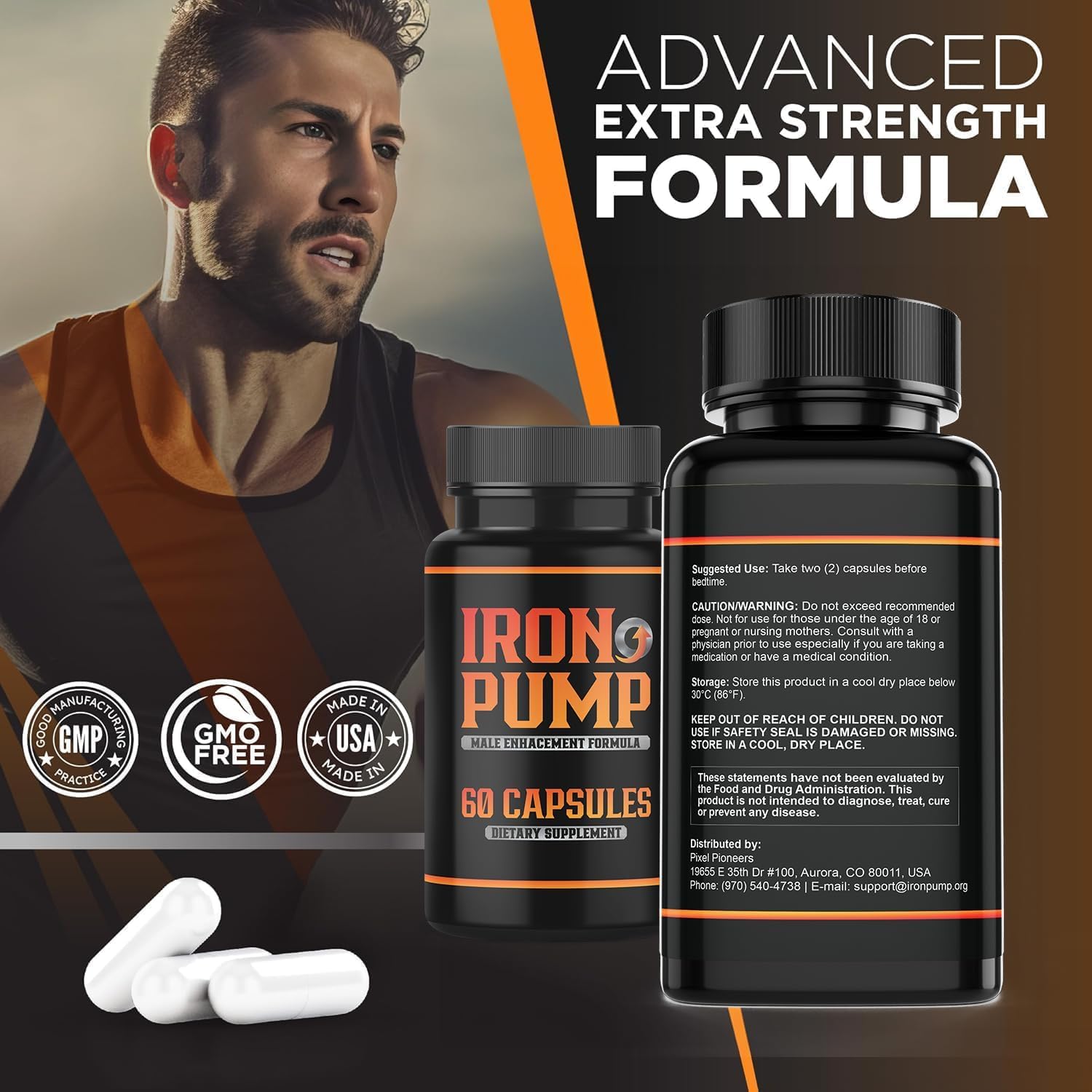 Iron Pump Max Support Dietary Supplement - 180 Capsules Pack