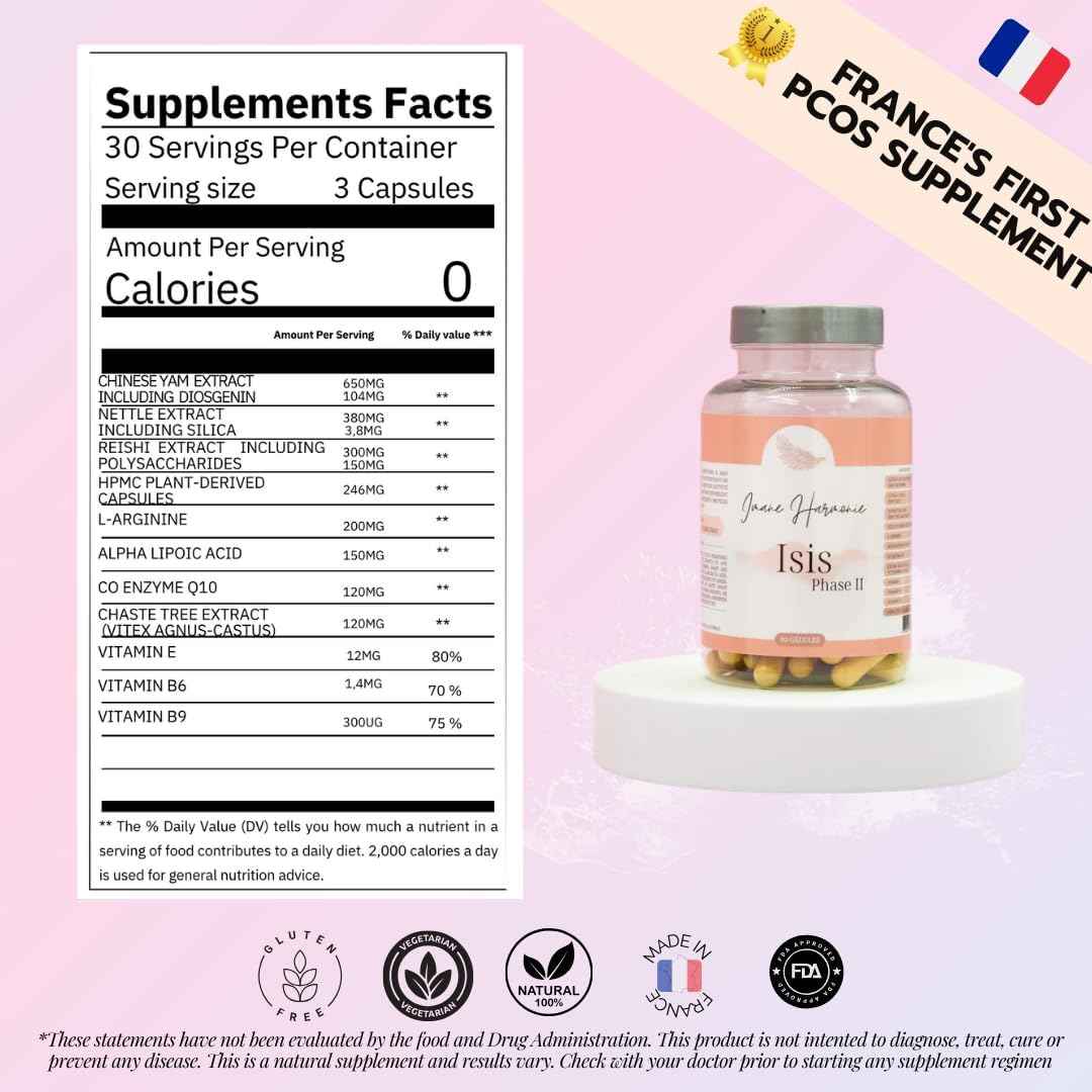 Isis Phase 2 – Conception | Natural PCOS Dietary Supplement with Vitamin B6 Helps Regulate hormonal Activity to Support Conception, luteal Phase and Menstrual Cycle | 60 Capsules