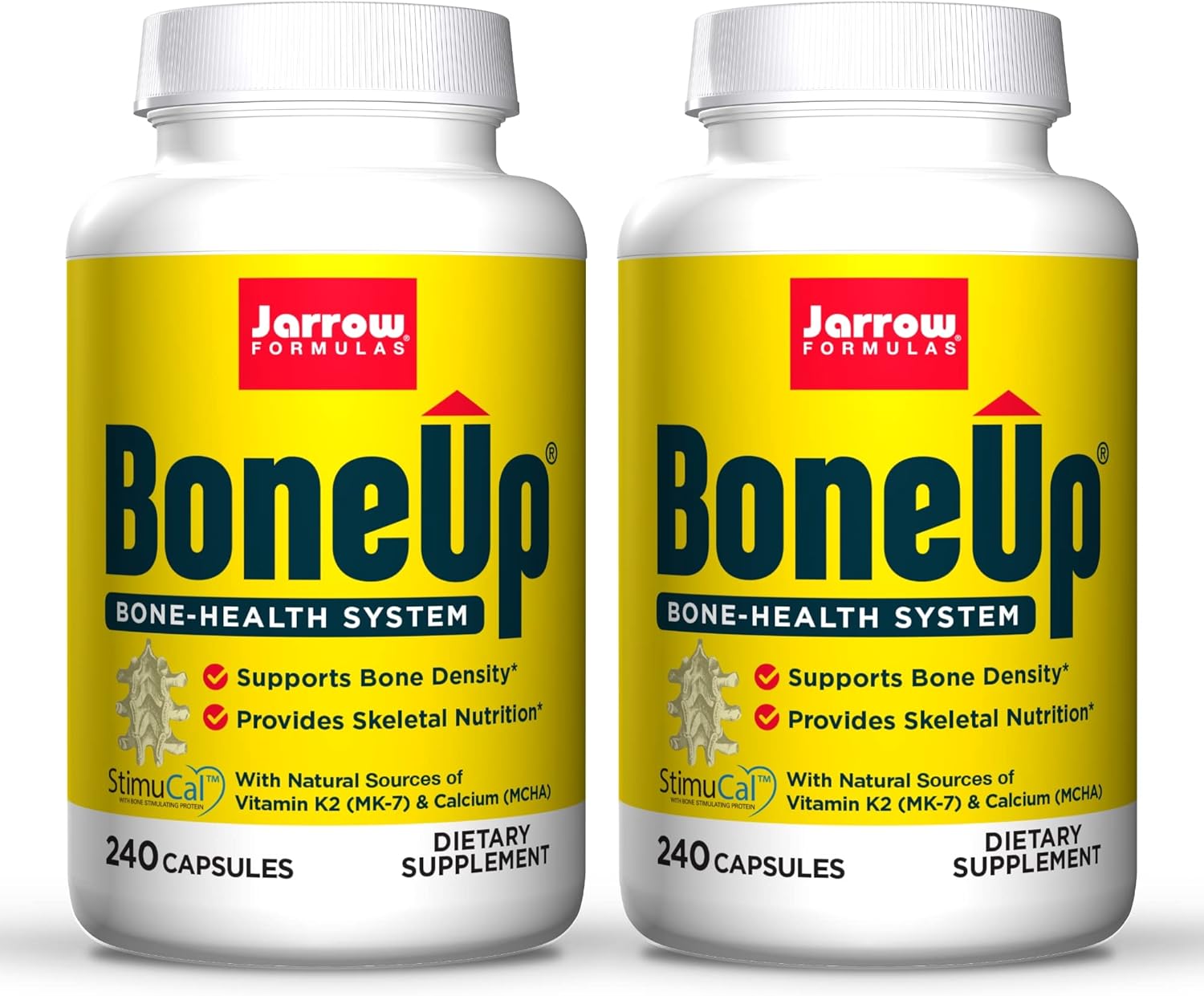 Jarrow Formulas BoneUp - 2 Packs of 240 Capsules - Micronutrient Formula for Bone Health with Vitamin D3, K2, and Calcium - 240 Servings