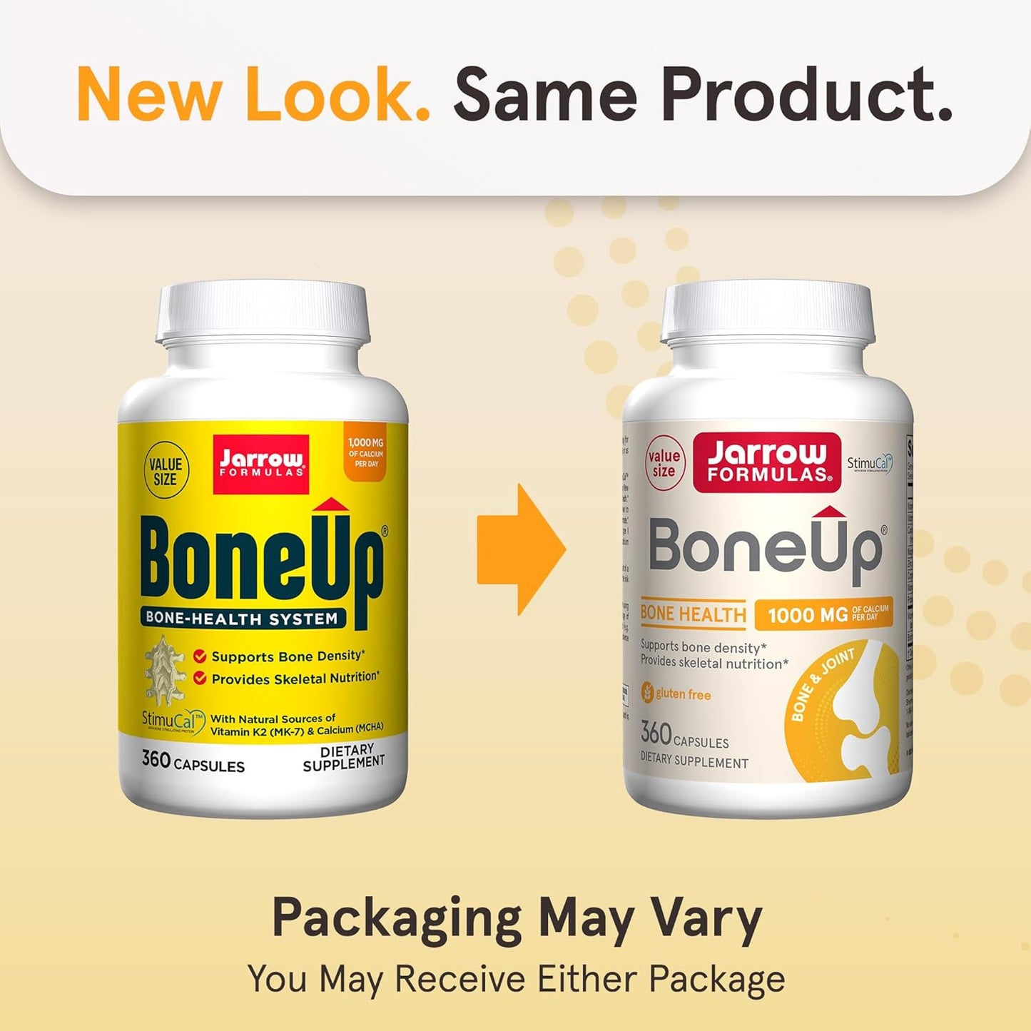 Jarrow Formulas BoneUp Capsules for Bone Health with Vitamin D3, K2, and Calcium - 360 Capsules, Pack of 12 - Supports Bone Density and Skeletal Nutrition - Up to 60 Day Supply