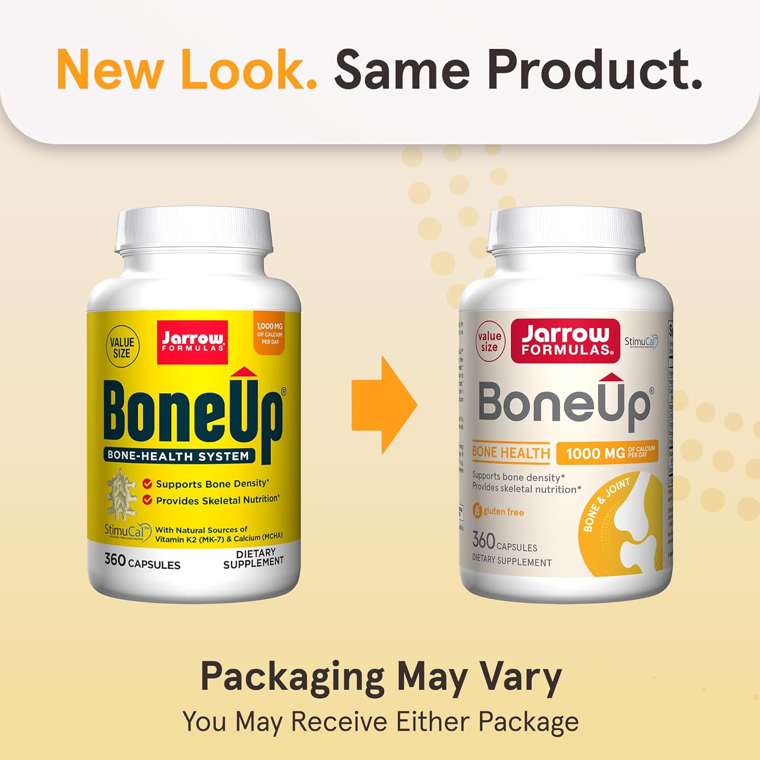 Jarrow Formulas BoneUp Capsules for Bone Health with Vitamin D3, K2, and Calcium - 360 Capsules, Pack of 12 - Supports Bone Density and Skeletal Nutrition - Up to 60 Day Supply