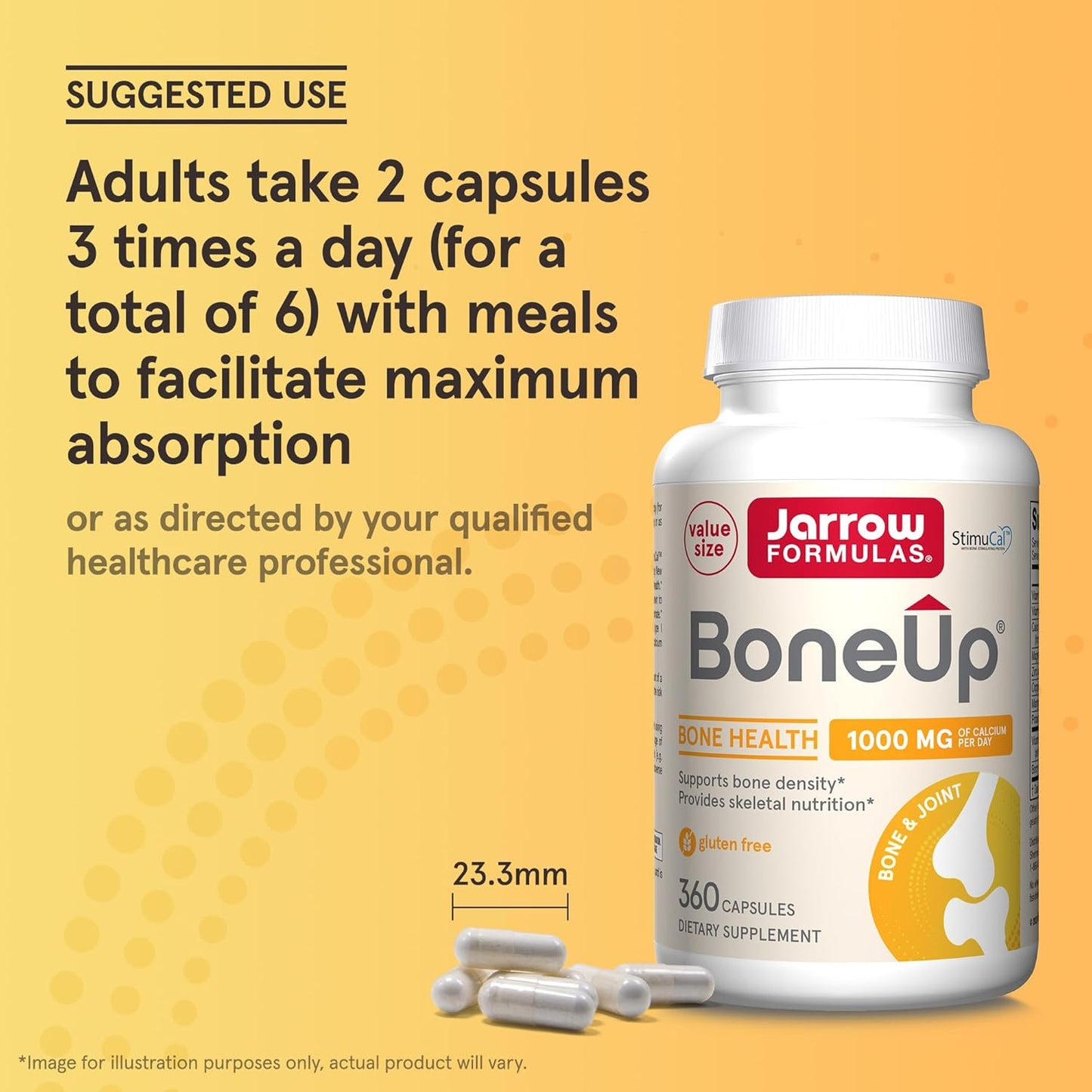 Jarrow Formulas BoneUp Capsules for Bone Health with Vitamin D3, K2, and Calcium - 360 Capsules, Pack of 12 - Supports Bone Density and Skeletal Nutrition - Up to 60 Day Supply