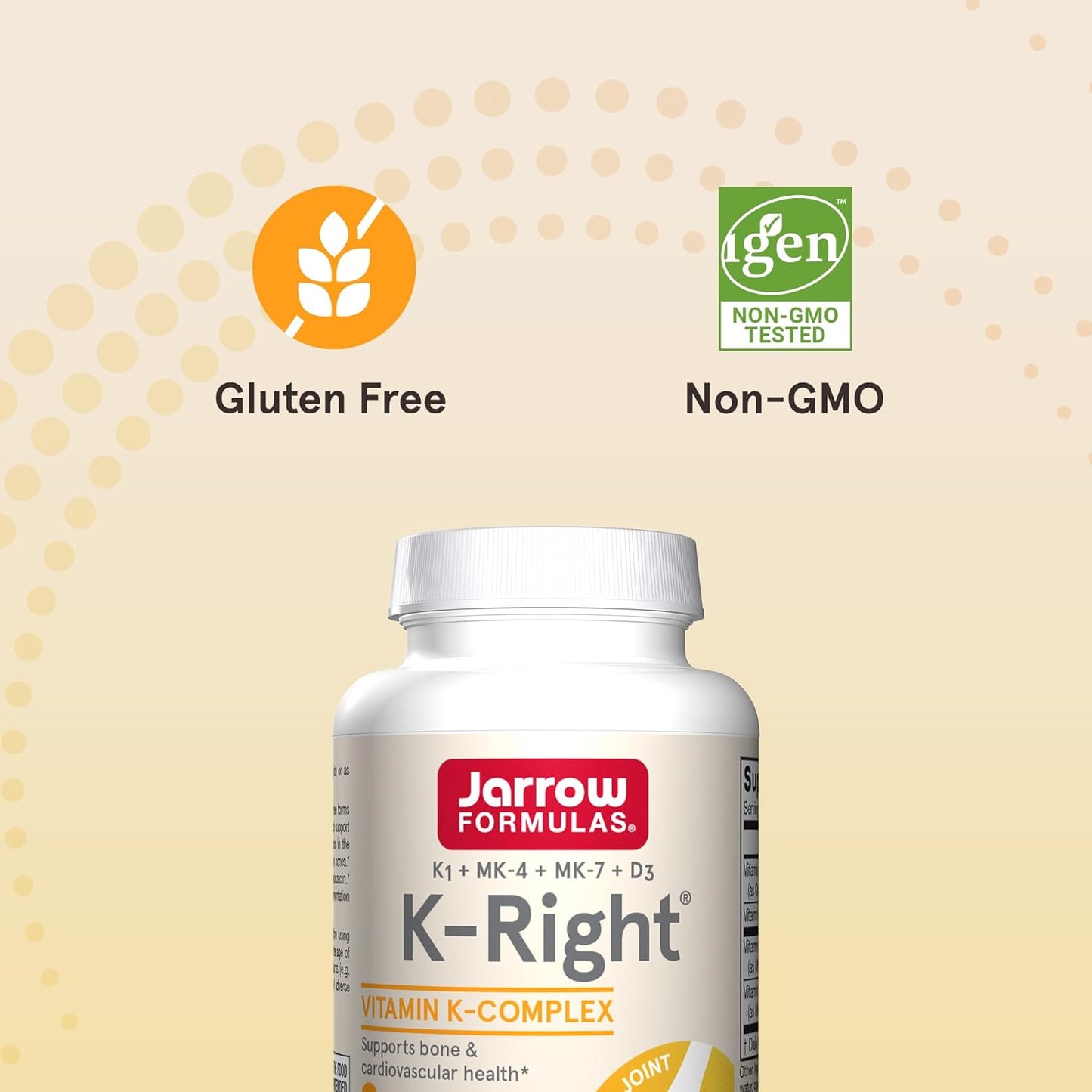 Jarrow Formulas K-Right Vitamin K Complex Softgels - Bone & Cardiovascular Health - 60 Servings - Vitamin K2 MK-7 - Gluten Free - Pack of 12