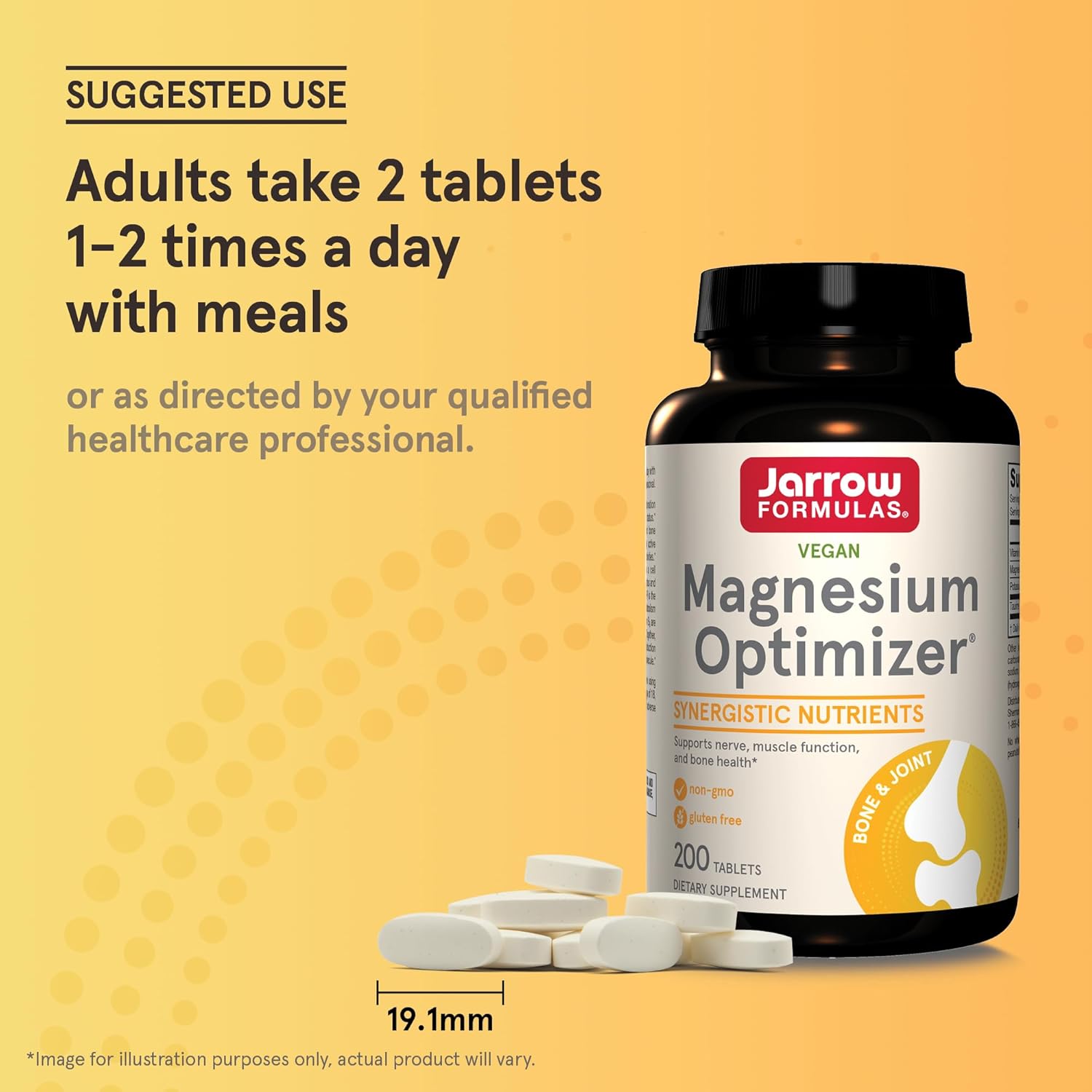 Jarrow Formulas Magnesium Optimizer Supplement - 2400 Tablets for Nerve, Muscle, and Bone Health, Bulk Pack of 12