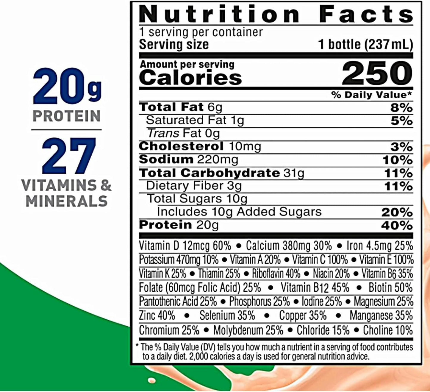 JÁCLER Boost Very Vanilla 20g Protein Shake - 12 Pack, High Protein Shake