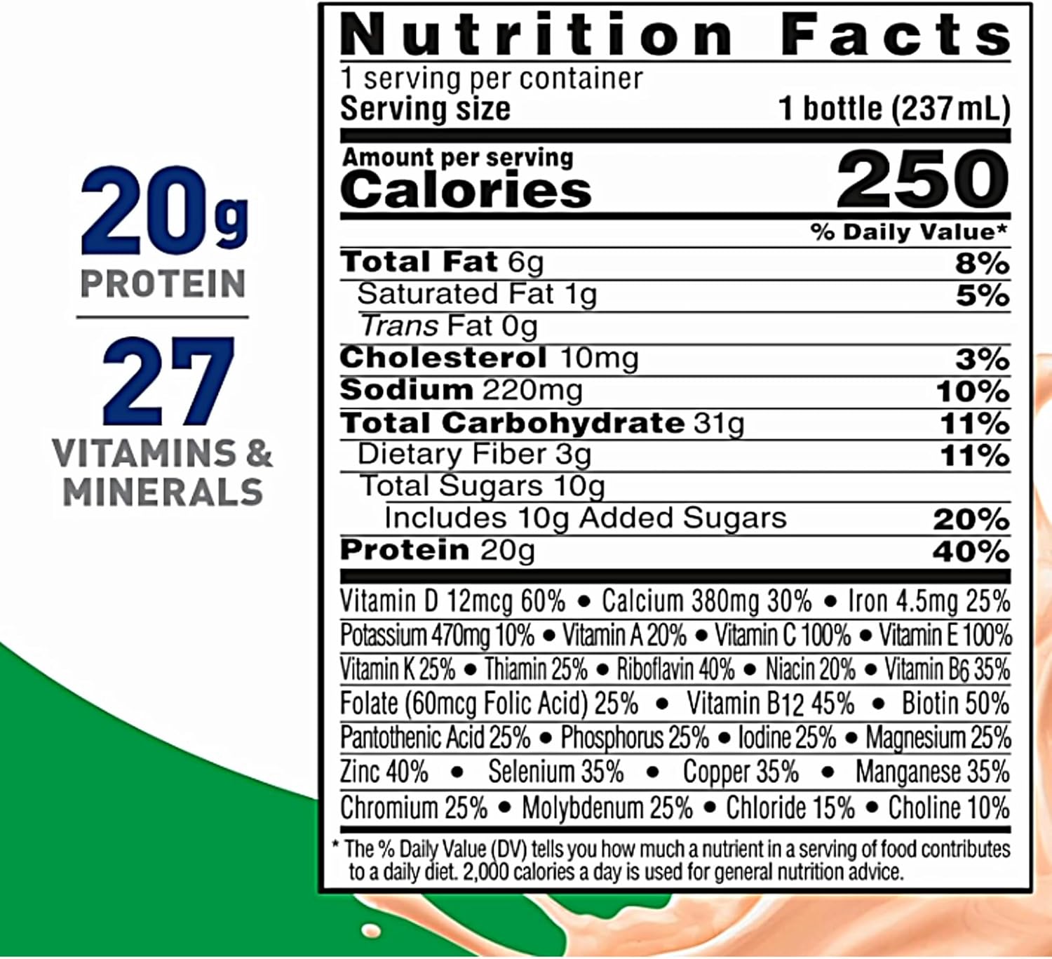 JÁCLER Boost Very Vanilla 20g Protein Shake - 12 Pack, High Protein Shake