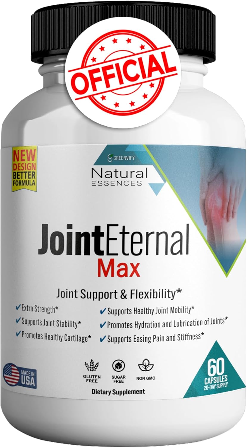 Joint Eternal Max Natural Essences Supplement - 60 Capsules, 20 Days Supply - Gluten Free, Non-GMO, Made in USA - Joint Support Formula
