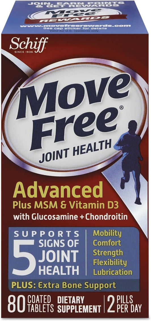 Joint Health Tablets with MSM & Vitamin D3 for Advanced Mobility - 80 Count (Pack of 12)