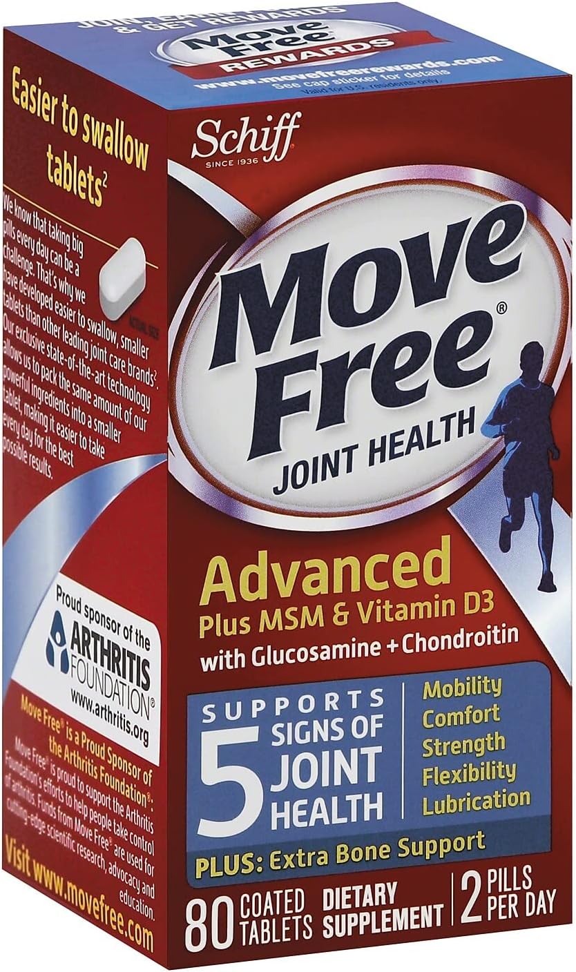 Joint Health Tablets with MSM & Vitamin D3 for Advanced Mobility - 80 Count (Pack of 12)