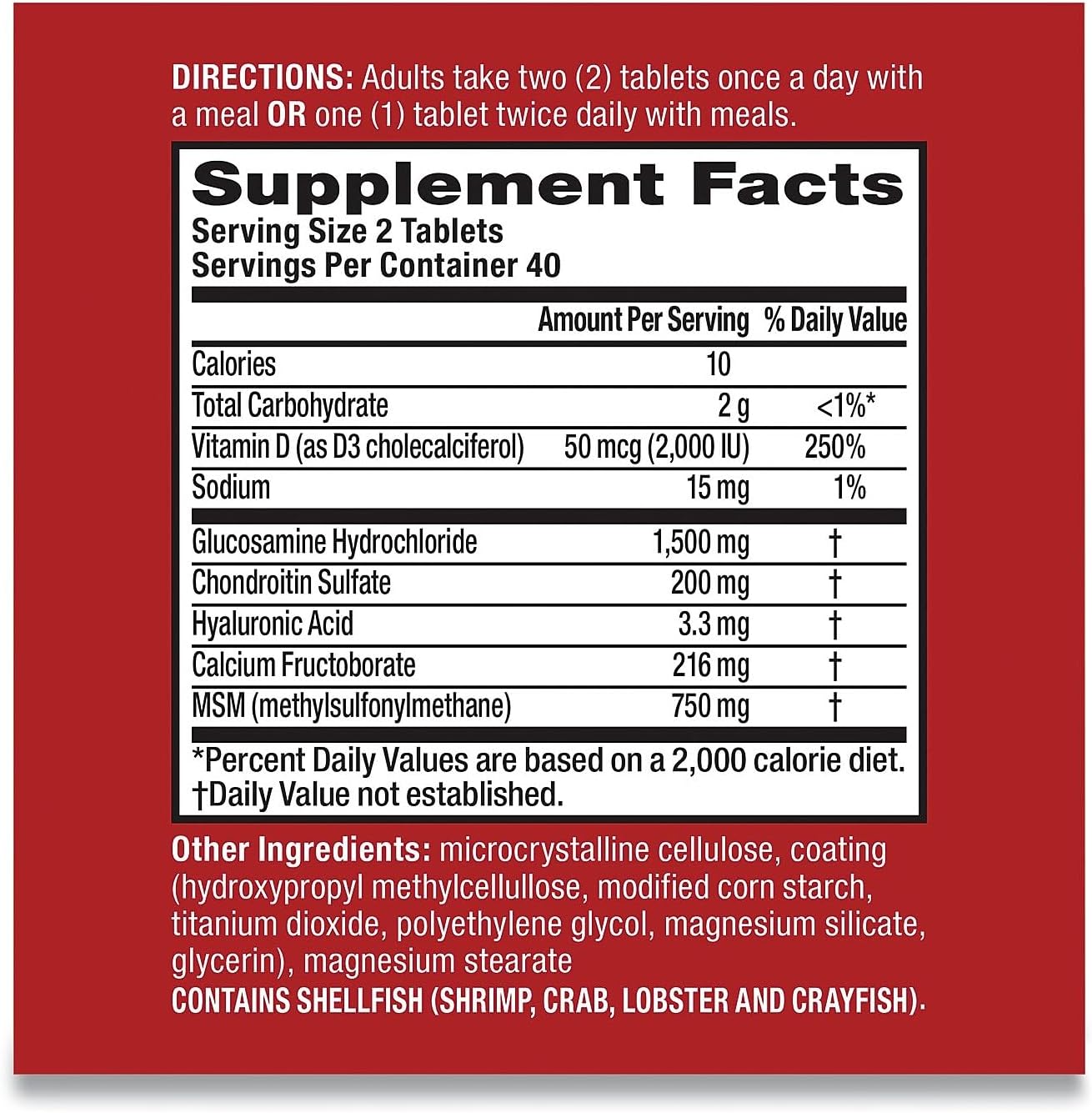 Joint Health Tablets with MSM & Vitamin D3 for Advanced Mobility - 80 Count (Pack of 12)