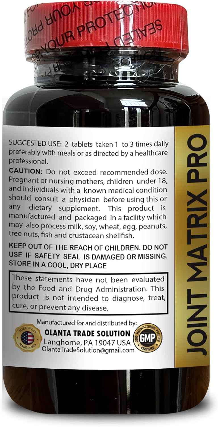 Joint Matrix PRO Complex - glucosamine sulfate msm, Joint Support Supplement with Chondroitin for Hands, Back, Knee, and Joint Health - 1 Bottle