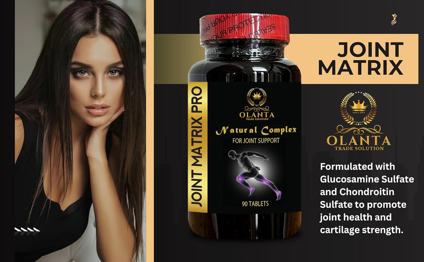 Joint Matrix PRO Complex - Natural Glucosamine Chondroitin with MSM for Joint, Knees, and Cartilage - Men & Women - Hip & Joint Support - 2 Bottles