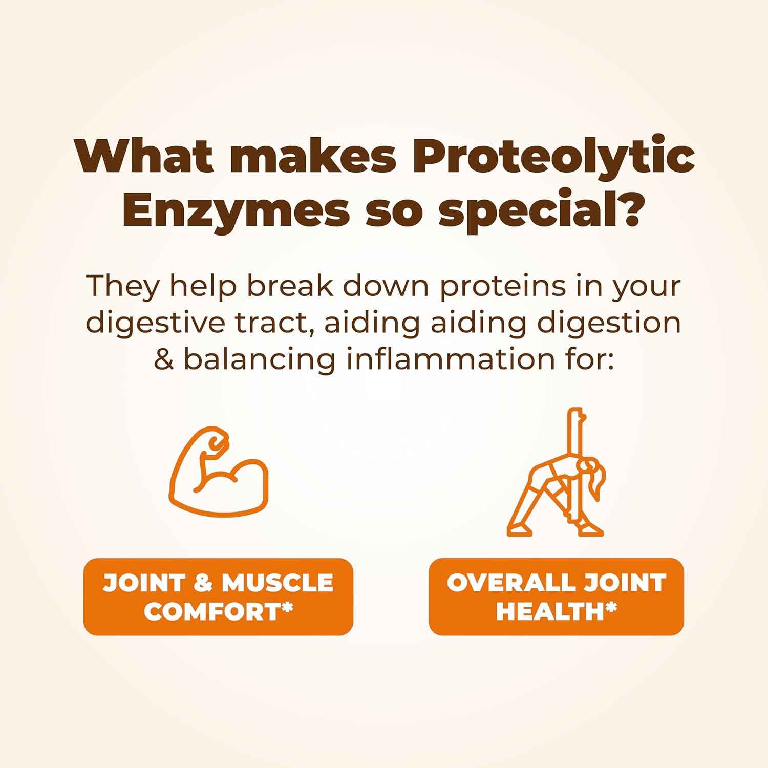Joint Support Supplement with Bromelain, Serrapeptase & Papaya Enzymes - Proteolytic Enzymes for Digestion & Recovery - Digestive Enzyme & Joint Complex for Men & Women - 60 Delayed Release Capsules