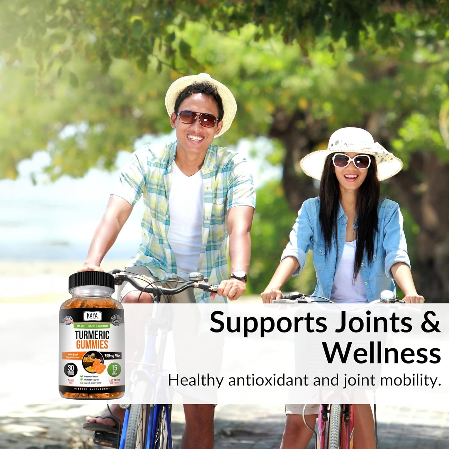 Joint Support Turmeric Gummies - 30 Count with Ginger and Black Pepper Extract for Enhanced Absorption | Pure Turmeric Curcumin Gummy Supplement by Kaya Naturals