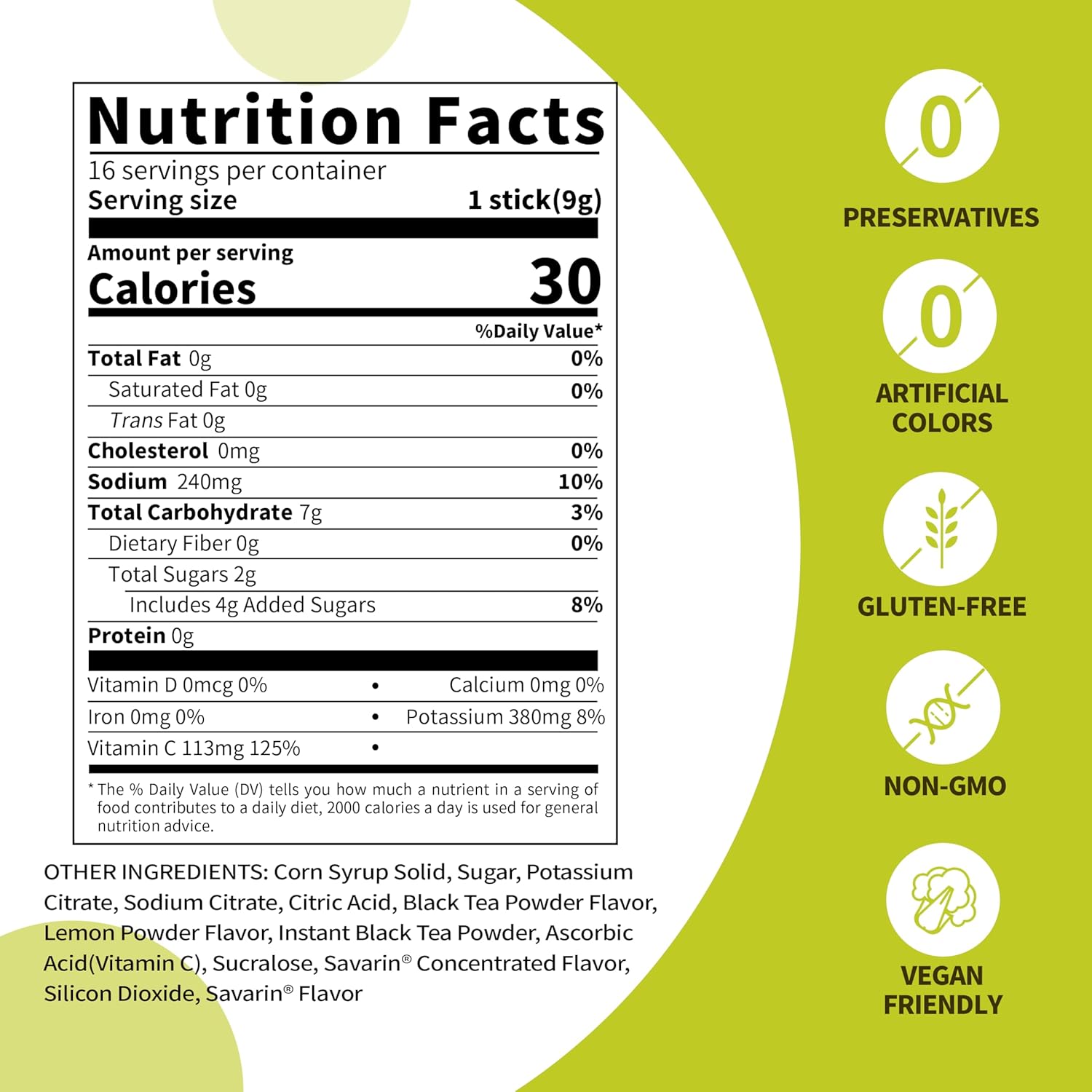 JOISPACE Electrolyte Drink Mix with Tea Polyphenols for Fast Hydration & Energy Boost - Non-GMO, Vegan, Gluten-Free Lemon Tea & Lime Tea - 32 Servings