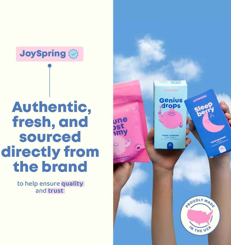 JoySpring Calmify Liquid Magnesium for Kids | Organic Chamomile & L-Theanine Supplement | Sugar-Free & Gluten-Free | Calm Support | Magnesium Glycinate