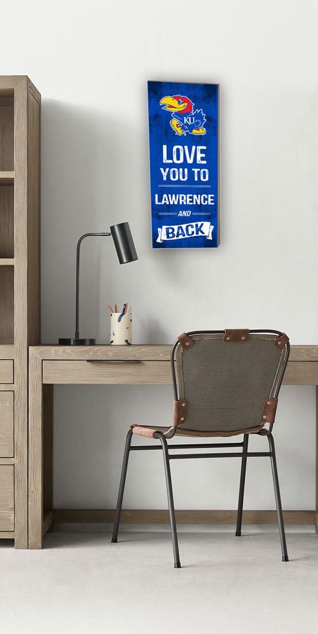 Kansas Jayhawks Love You To College Logo Plaque - 7" x 18" by KH Sports Fan