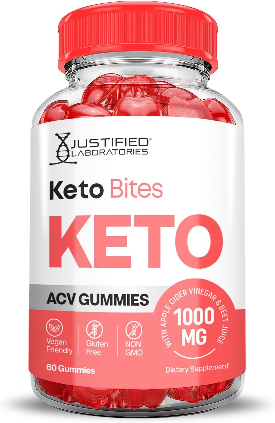 Keto Bites ACV Gummies 10 Pack - Advanced Formula with 1000MG Apple Cider Vinegar, Pomegranate, Beet Juice Powder, B12 - Vegan & Non GMO
