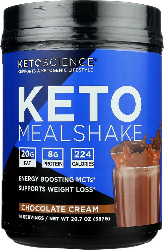 Keto Chocolate Cream Meal Shake Dietary Supplement - Paleo Friendly - 20.7oz
