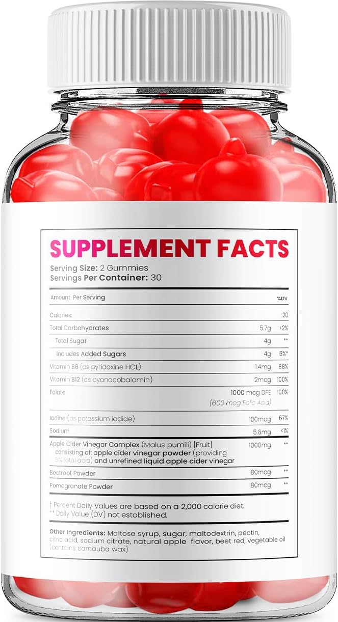 Keto One Gummies with Apple Cider Vinegar for Weight Management - Advanced Formula with Vitamin B12 (60 Gummies)