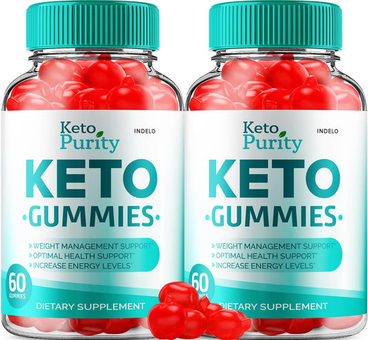 Keto Purity ACV Gummies - Apple Cider Vinegar Weight Management (2 Pack), Keto Plus with Vitamin B12 - 120 Gummies