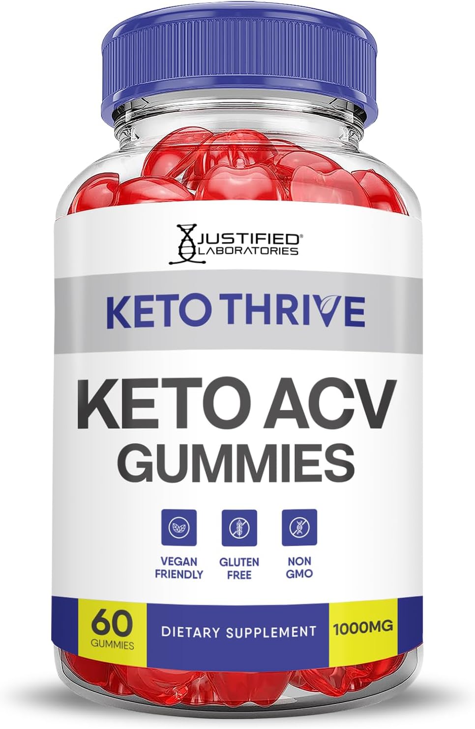 Keto Thrive ACV Gummies 1000MG with Pomegranate Beet Juice B12 - 60 Vegan Non GMO Gummies
