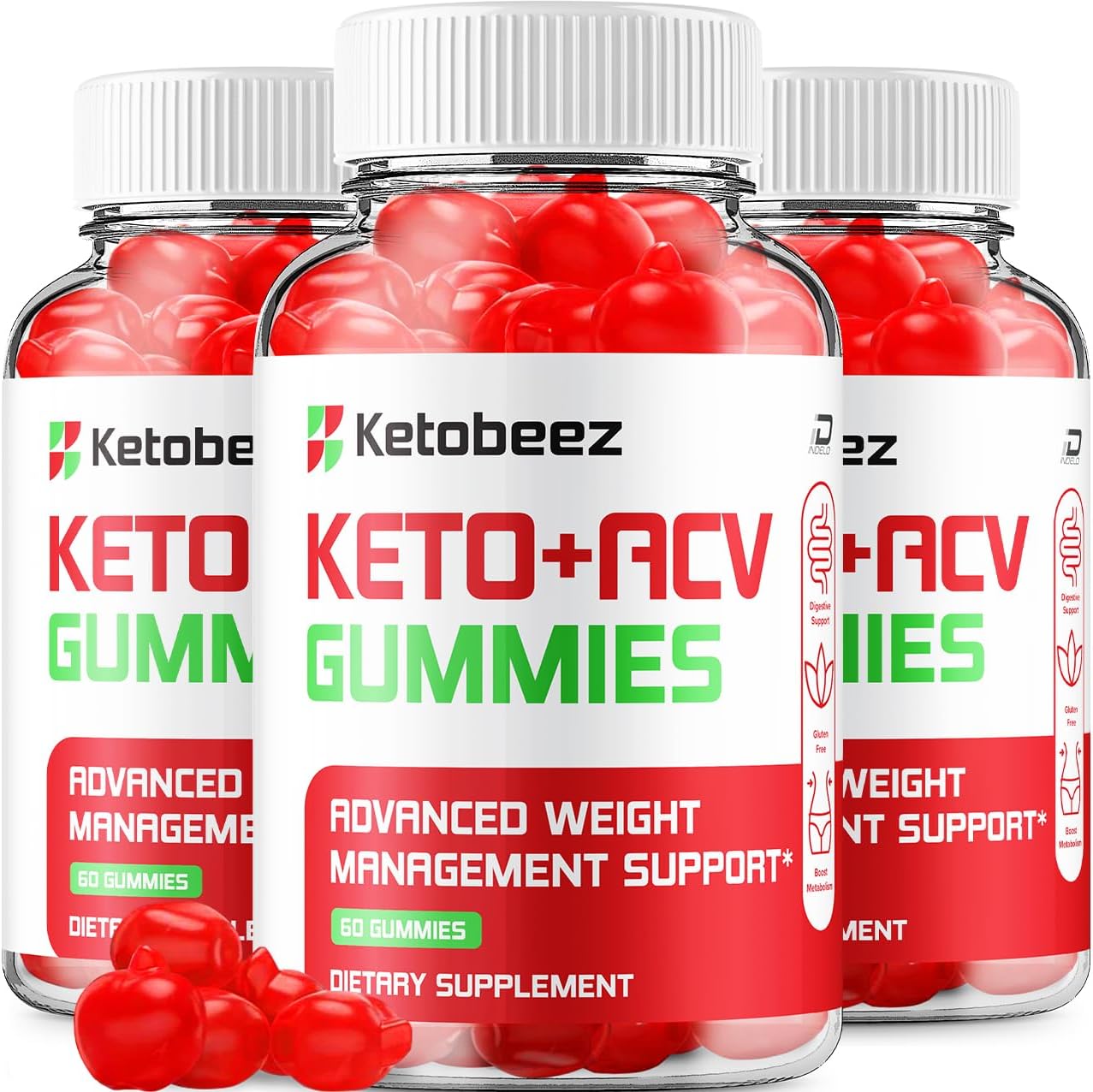 KetoBeez + ACV Gummies Supplement with Vitamin B12 - Apple Cider Vinegar 1000MG Gummies for Energy and  Slimming Formula  Support (3 Pack - 180 Gummies)