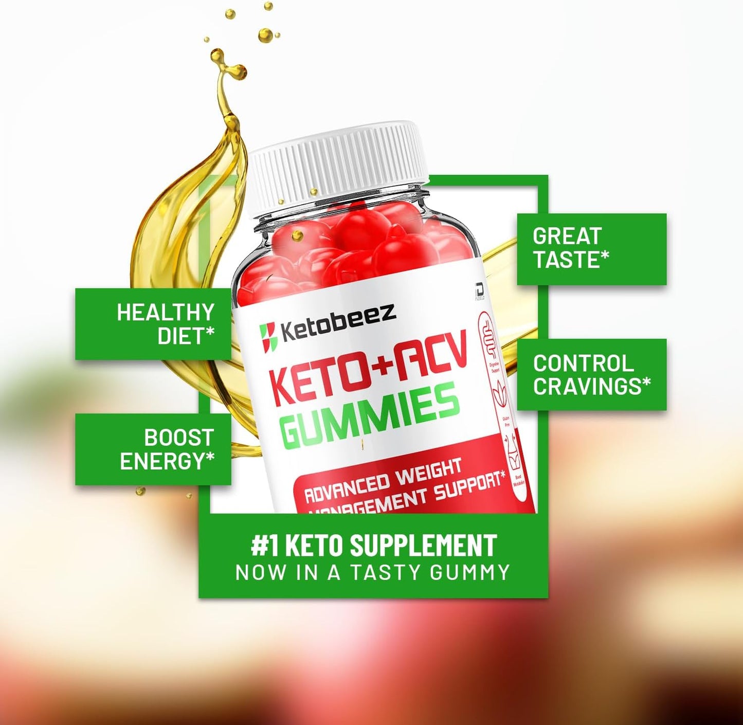 KetoBeez + ACV Gummies Supplement with Vitamin B12 - Apple Cider Vinegar 1000MG Gummies for Energy and  Slimming Formula  Support (3 Pack - 180 Gummies)