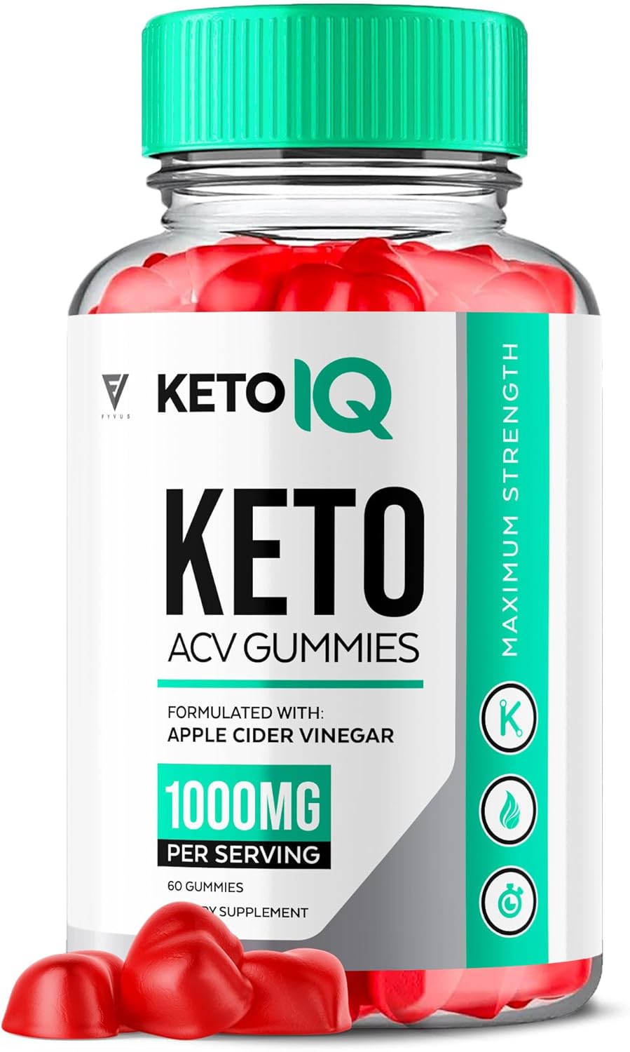 KetoIQ Apple Cider Vinegar Gummies for Advanced  Slimming Formula  Support - 1000MG Formula with Folic Acid and Beet Root - 60 Gummies