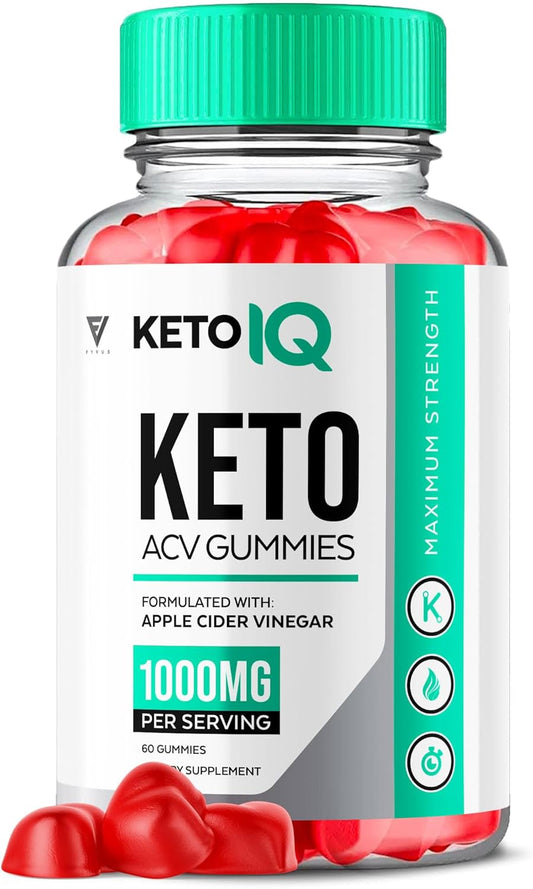 KetoIQ Apple Cider Vinegar Gummies for Advanced  Slimming Formula  Support - 1000MG Formula with Folic Acid and Beet Root - 60 Gummies