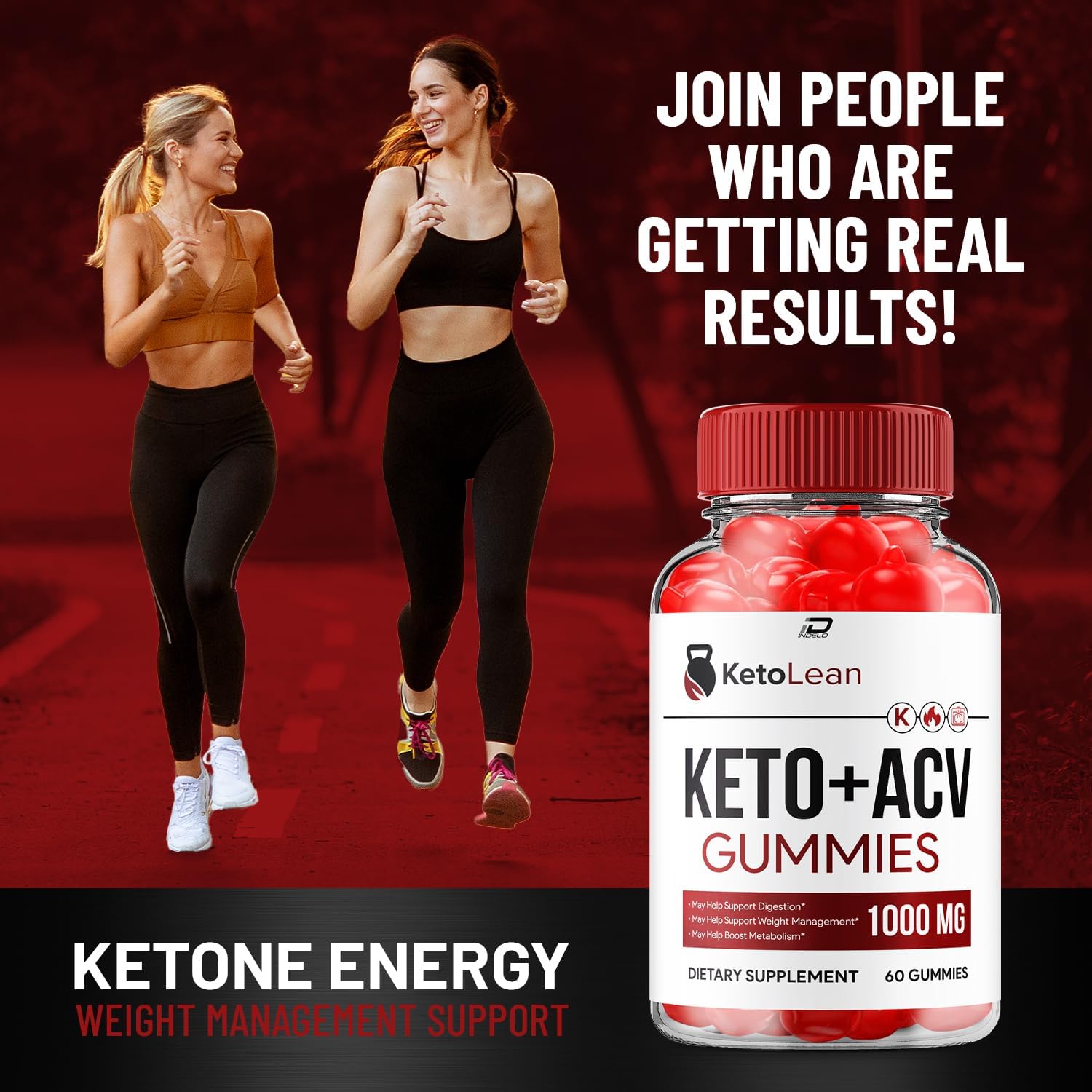 KetoLean + ACV Gummies Supplement - Apple Cider Vinegar 1000MG, B12, Lean Keto Gummies - 5 Pack (300 Gummies)