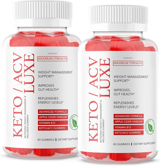 KetoLuxe Plus ACV Gummies - 2 Pack for Maximum Strength Keto Support - 60 Days Supply of Luxe Gummies