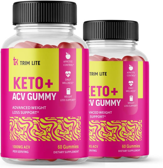 Ketones Lite Trim Gummies (2 Pack) - Apple Cider Vinegar Keto Gummies - 120 Count - Reviews