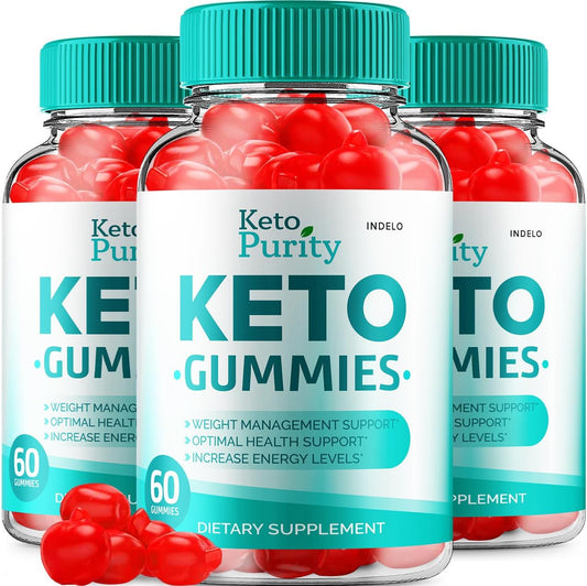 KetoPurity ACV Gummies (3 Pack) with Vitamin B12 for Advanced Weight Management - Apple Cider Vinegar Keto Plus Gummies for Keto Purity